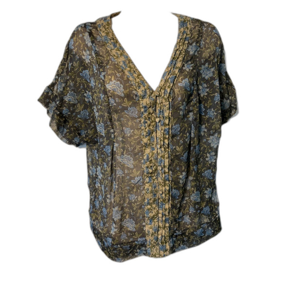 Converse All Star Sheer Floral Short Sleeve Blouse XS - Picture 1 of 7